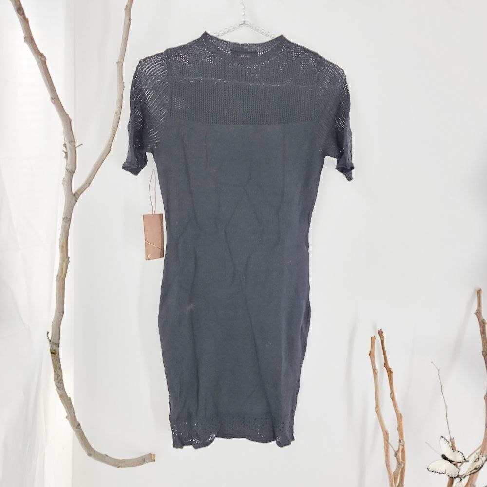 Kerisma lightweight crochet knit sweater dress short sleeve
